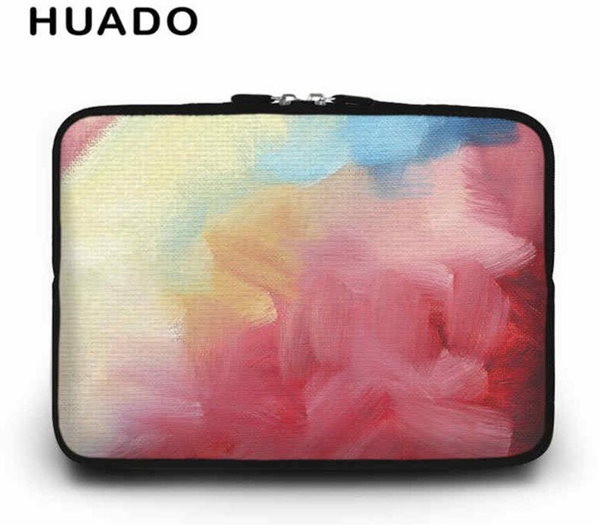 Luxe Laptophoes met Marmer Print Roze - Geel | 13 inch | Ritssluiting | Laptop Accessoires